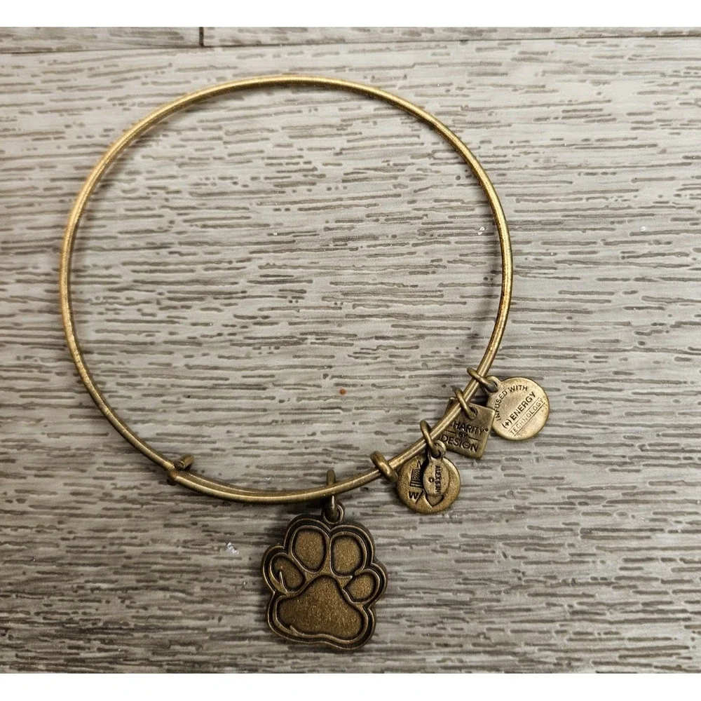 Alex And Ani Rafaelian Expandable Bangle Bracelet Dog Paw Charm